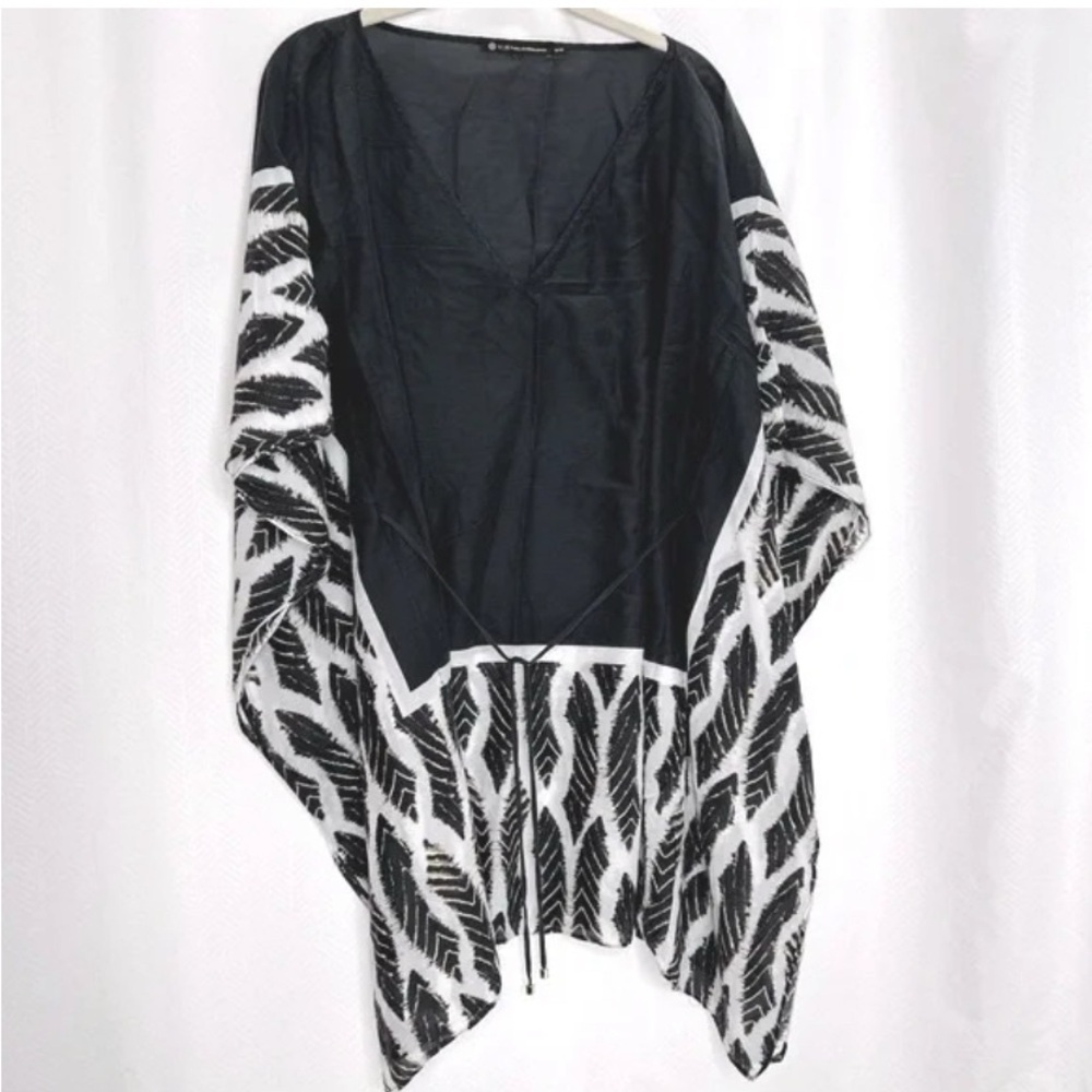 VIX PAULA HERMANNY Ivory/Black Cotton Swim Coverup One Size